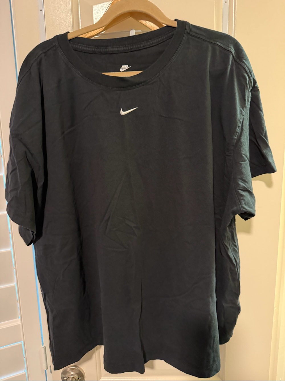 Nike Black Short Sleeve Crew T-Shirt with White Swoosh